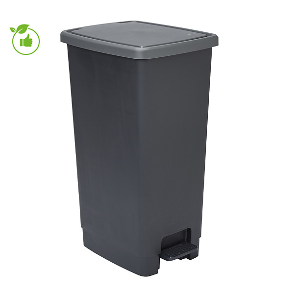 Poubelle à pédale 40 L Flat Bin, coloris noir