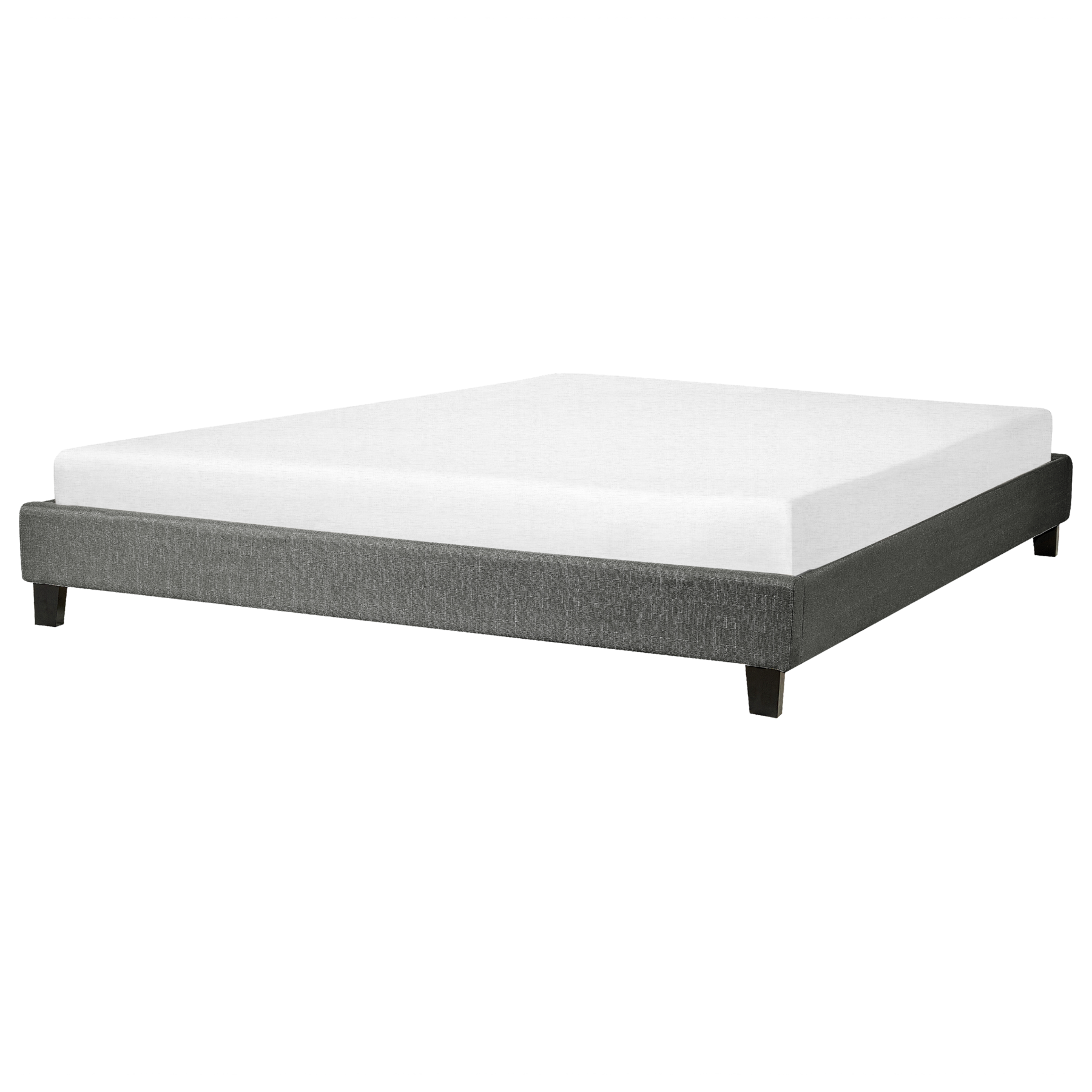 Beliani - ROANNE  - Tweepersoonsbed - Grijs - 180 x 200 cm - Polyester