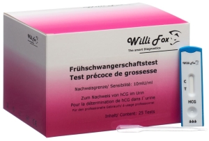 WILLI FOX Frühschwangerschaftstest Urin, 25 Stück