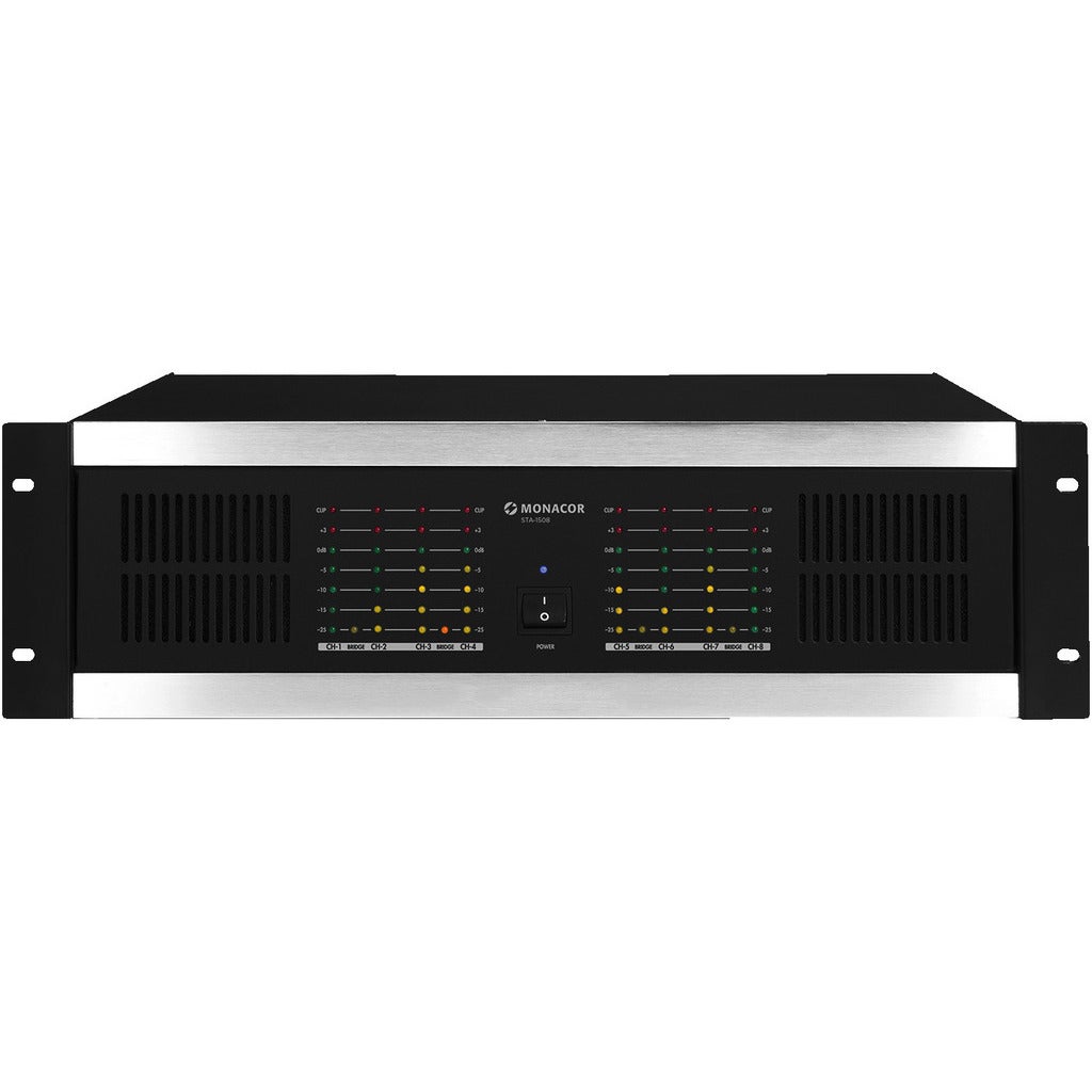 Monacor STA-1508 8 kanaals PA versterker 1280W