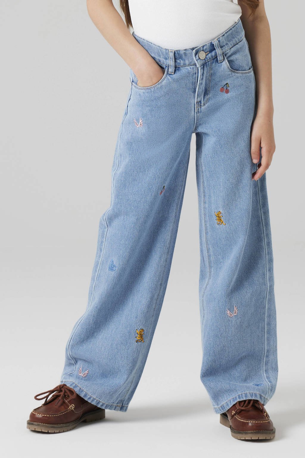 NAME IT KIDS wide leg jeans light blue denim