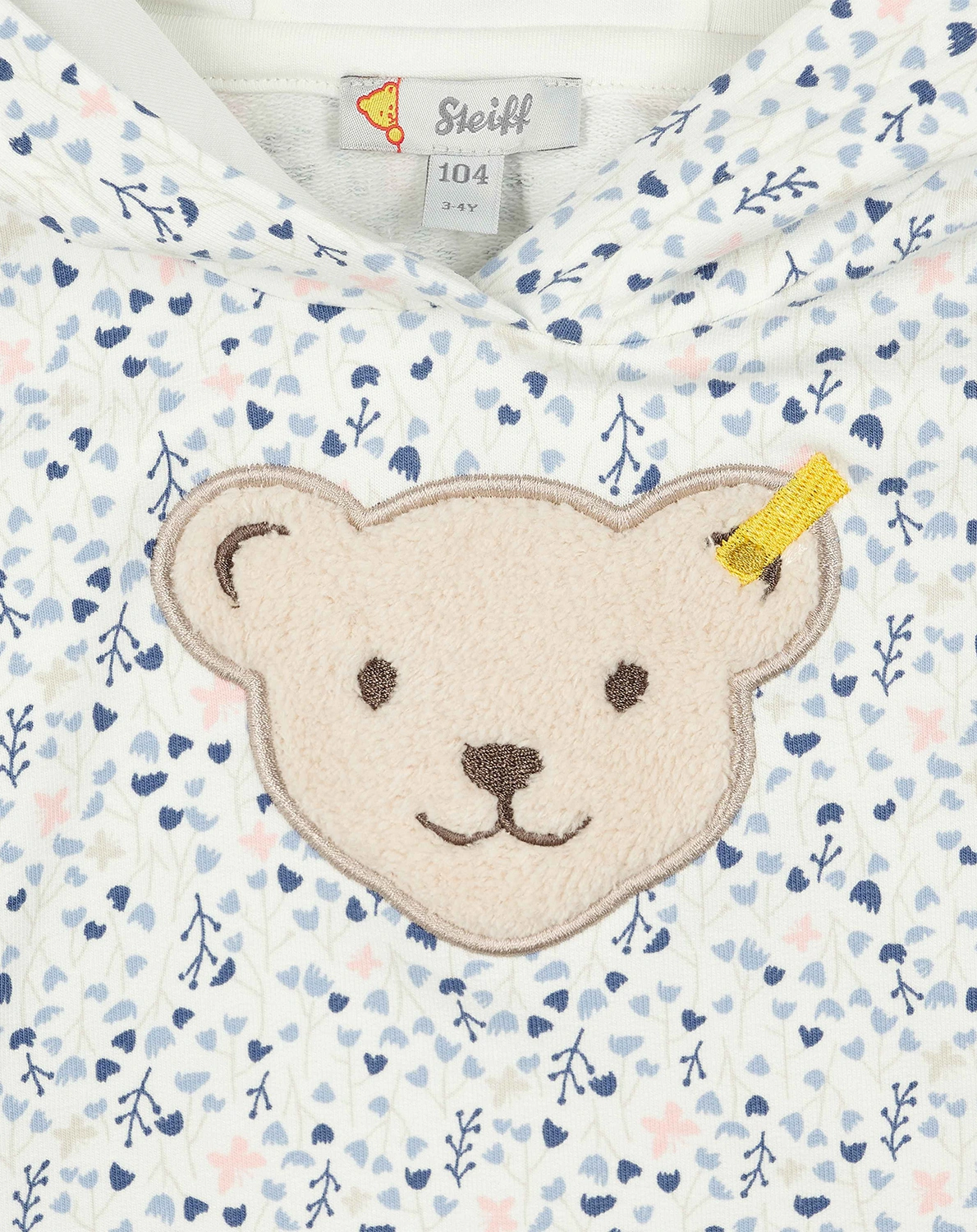 Kapuzen-Sweatshirt FLOWER BEAR in cloud dancer