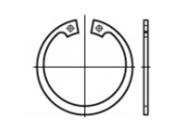 TOOLCRAFT 107836 Sikringsringe Indvendig diameter: 34.5 mm Udvendig diameter: 51.5 mm DIN 472 Fjederstål 100 stk