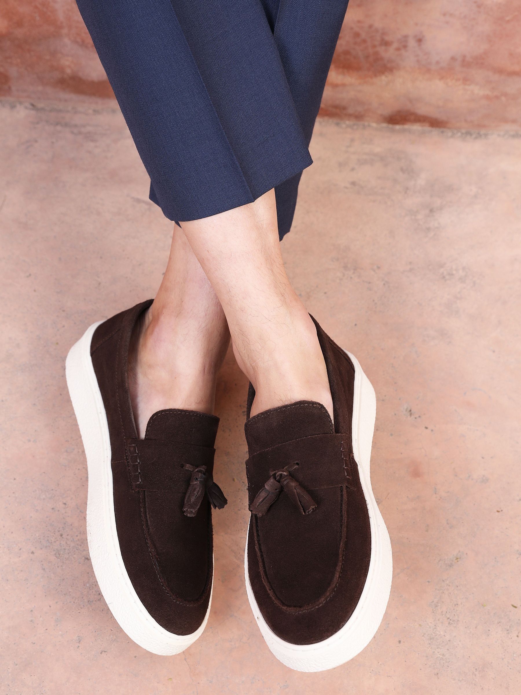 Bruin - Off The Hook Rory Suede Tassel Loafers with Flat Sole