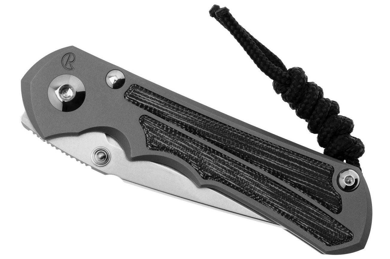 Chris Reeve Small Inkosi SIN-1132 CPM MagnaCut Tanto, Glass Blasted Titanium, Black Canvas Micarta Inlay, zakmes