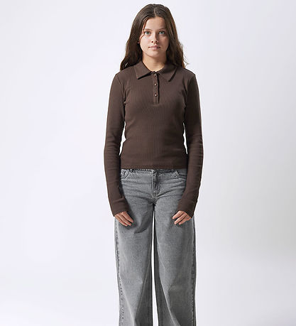 LMTD Bluse - NlfRille - Rib - Chocolate Brown