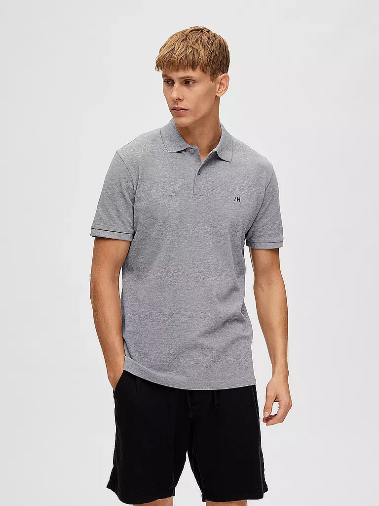 SELECTED Poloshirt SLHDANTE  grau