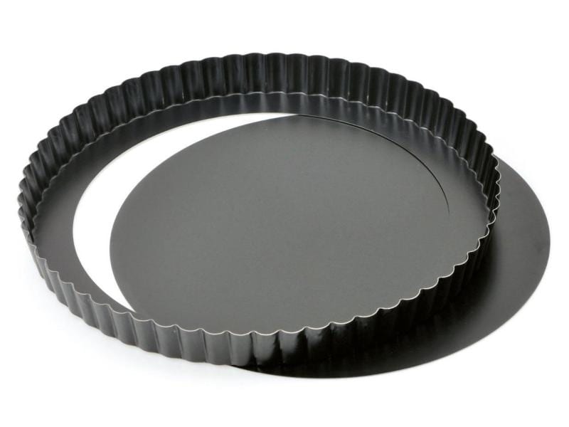 Kaiser Quiche-Backform mit Hebeboden 28 cm, Schwarz Kuchenform mit Hebeboden