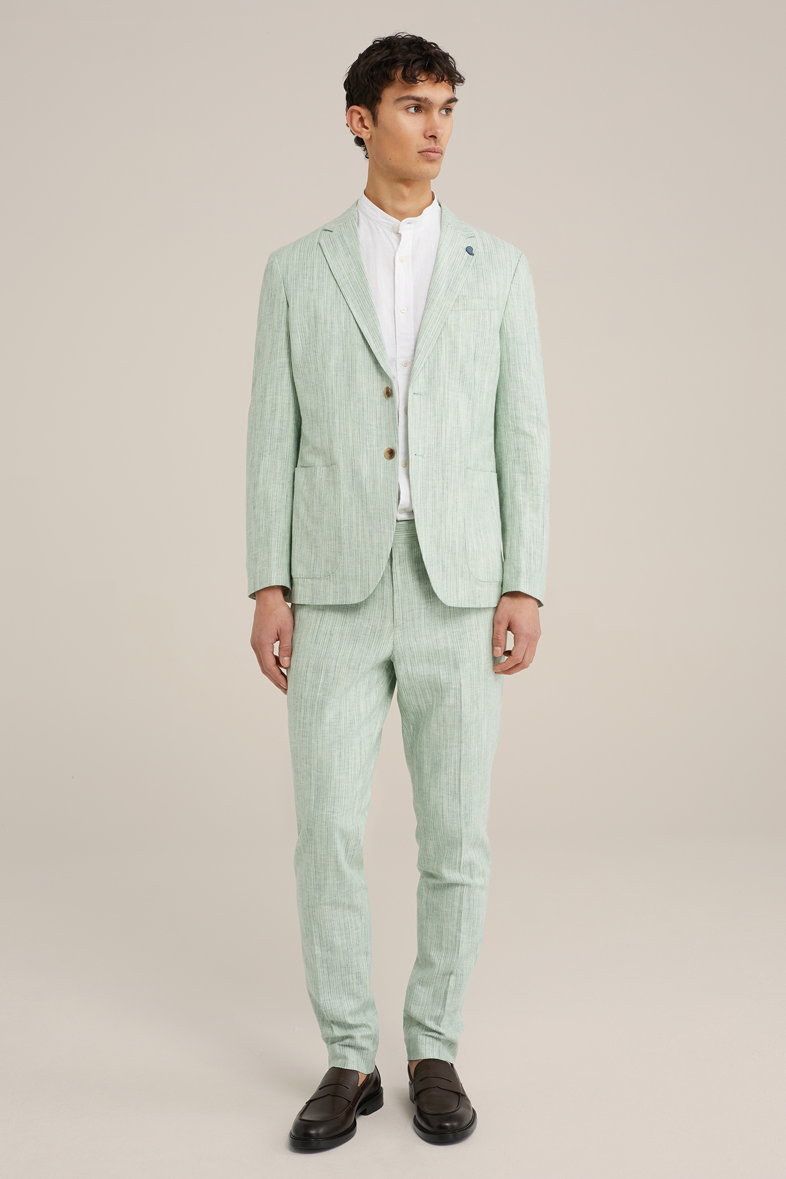 slim fit blazer met dessin WE Fashion Pastelgroen