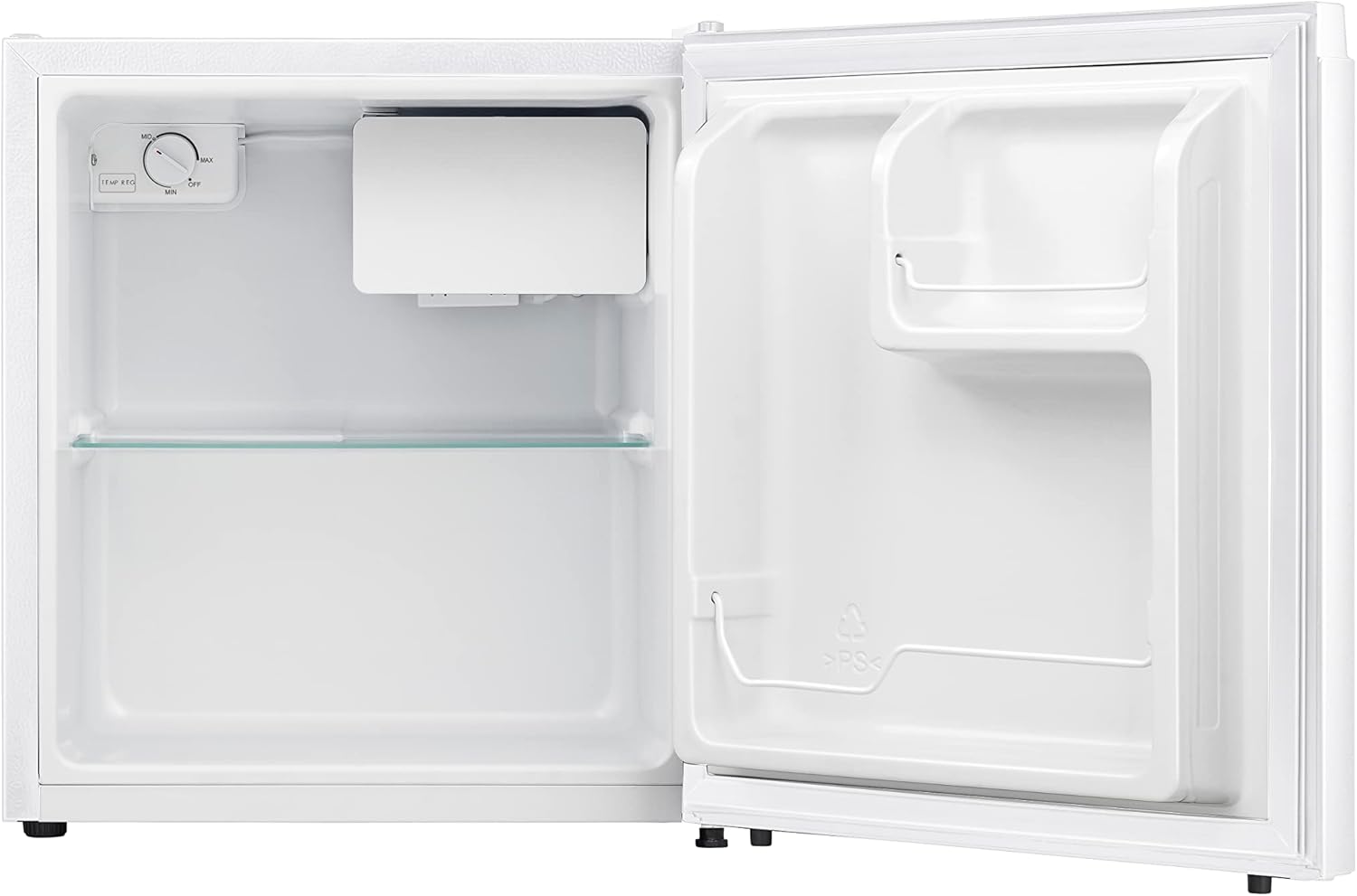 PKM Kühlbox KS45E | Getränkekühlschrank mit Eiswürfelbehälter | Höhe 50cm | Weiß