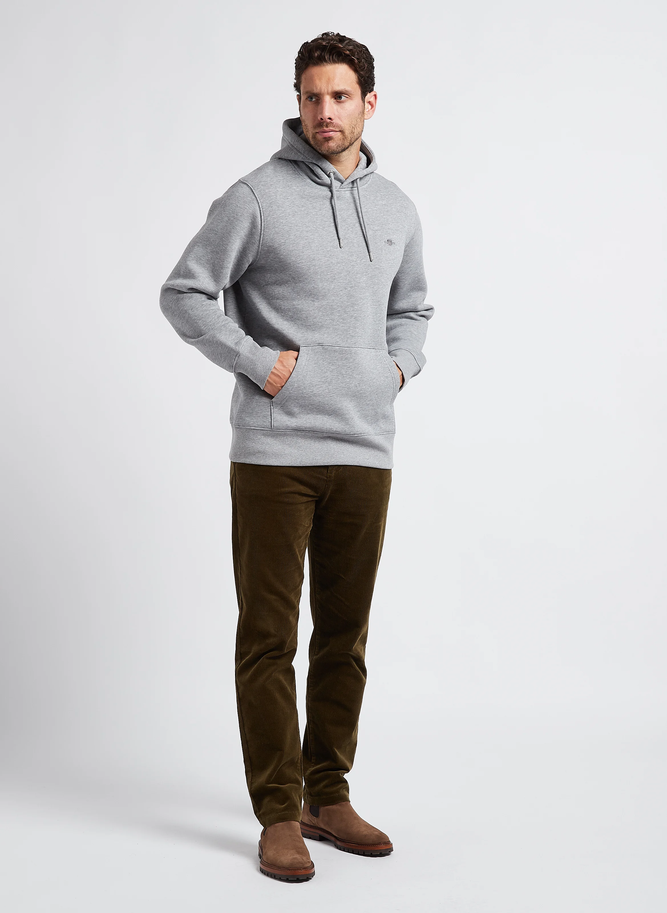 Sweat à capuche regular-fit en coton mélangé | Gris