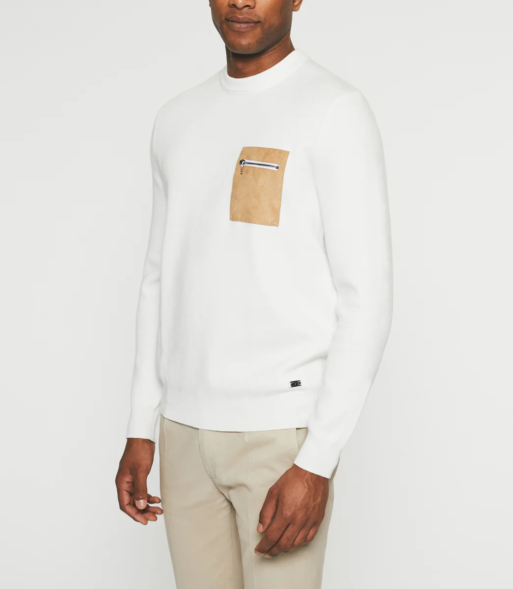Pull col rond écru BRAD
