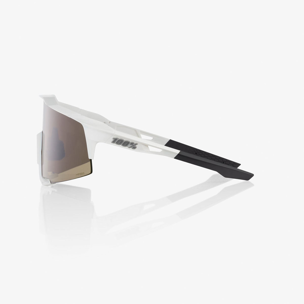 100% Speedcraft Sport Zonnebril Mat Wit met HiPER Silver Mirror Lens