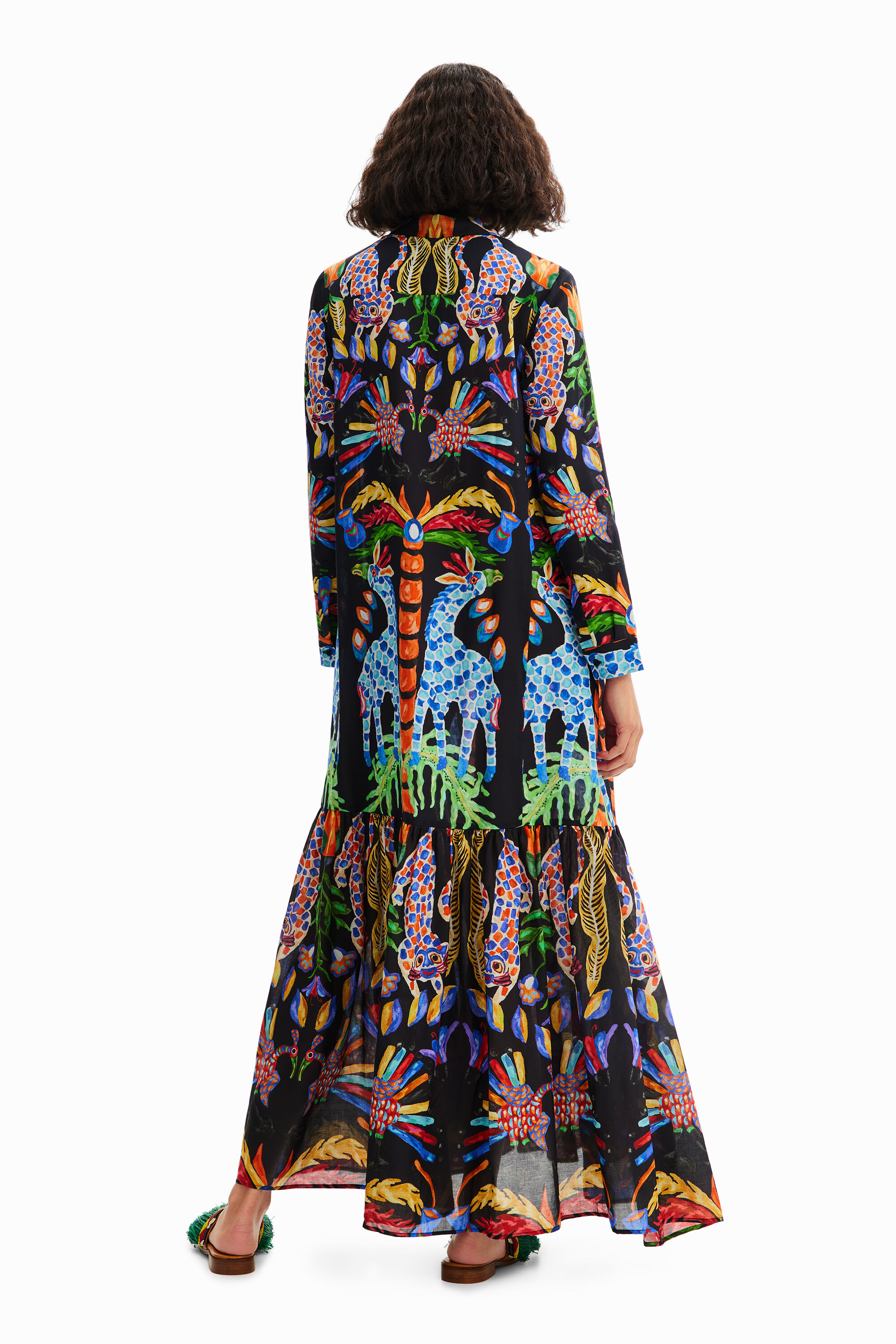 Vestido longo estilo camisa Stella Jean