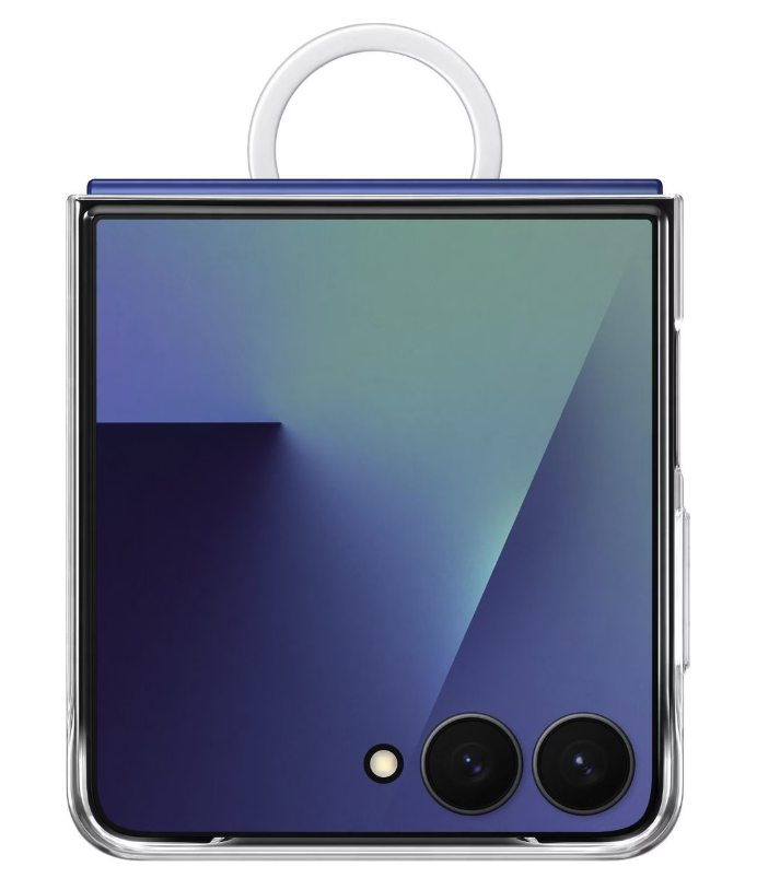 Galaxy Z Flip7 Silikon Cover Hülle mit Ring (EF-QF766CTEGWW) - Transparent