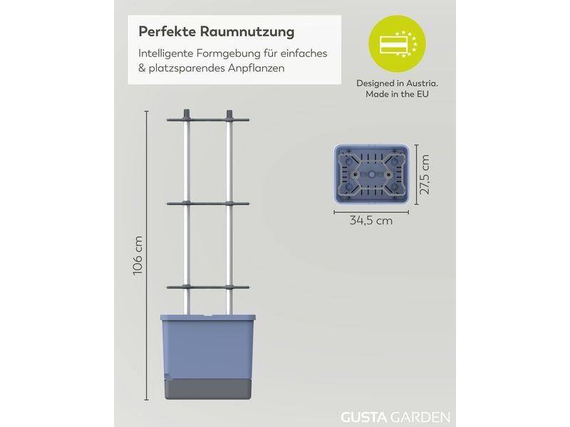 Gusta Garden Aufzuchttöpfe Charly Chili XL Blau Chilitopf mit Rankhilfe