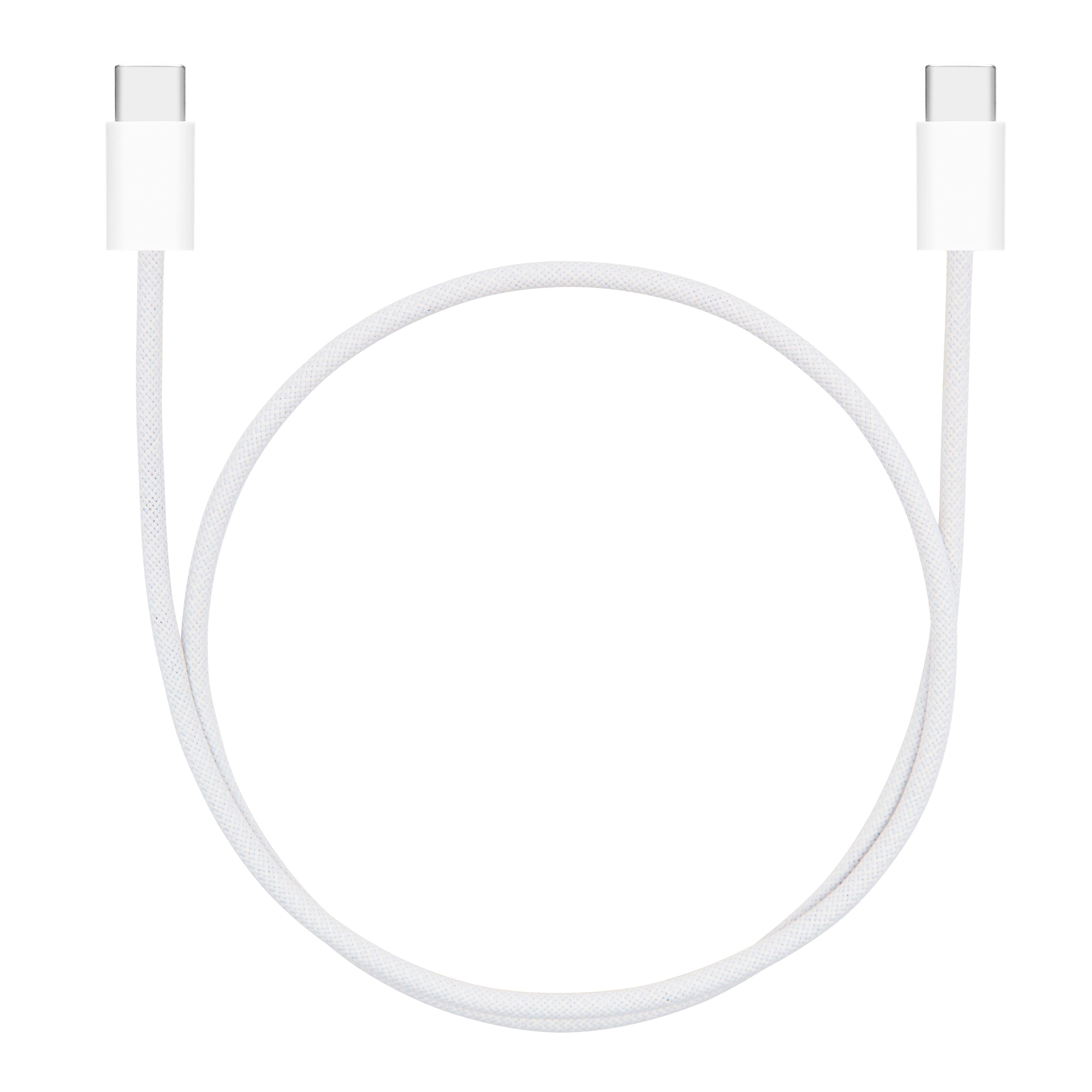 Linocell Flettet USB-C- til USB-C-kabel 60W Hvit 0,5 m