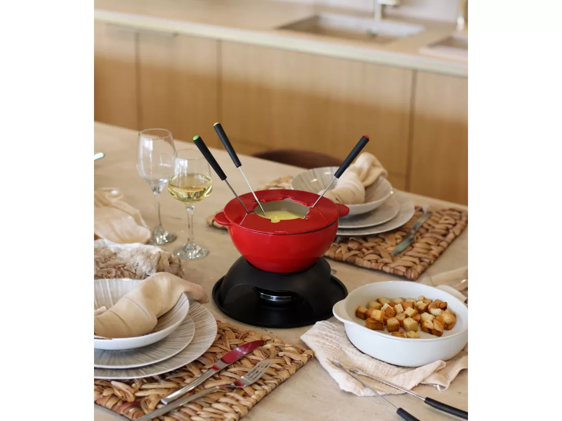 Menastyl - Service A Fondue Gentiane 10 Pieces En Fonte