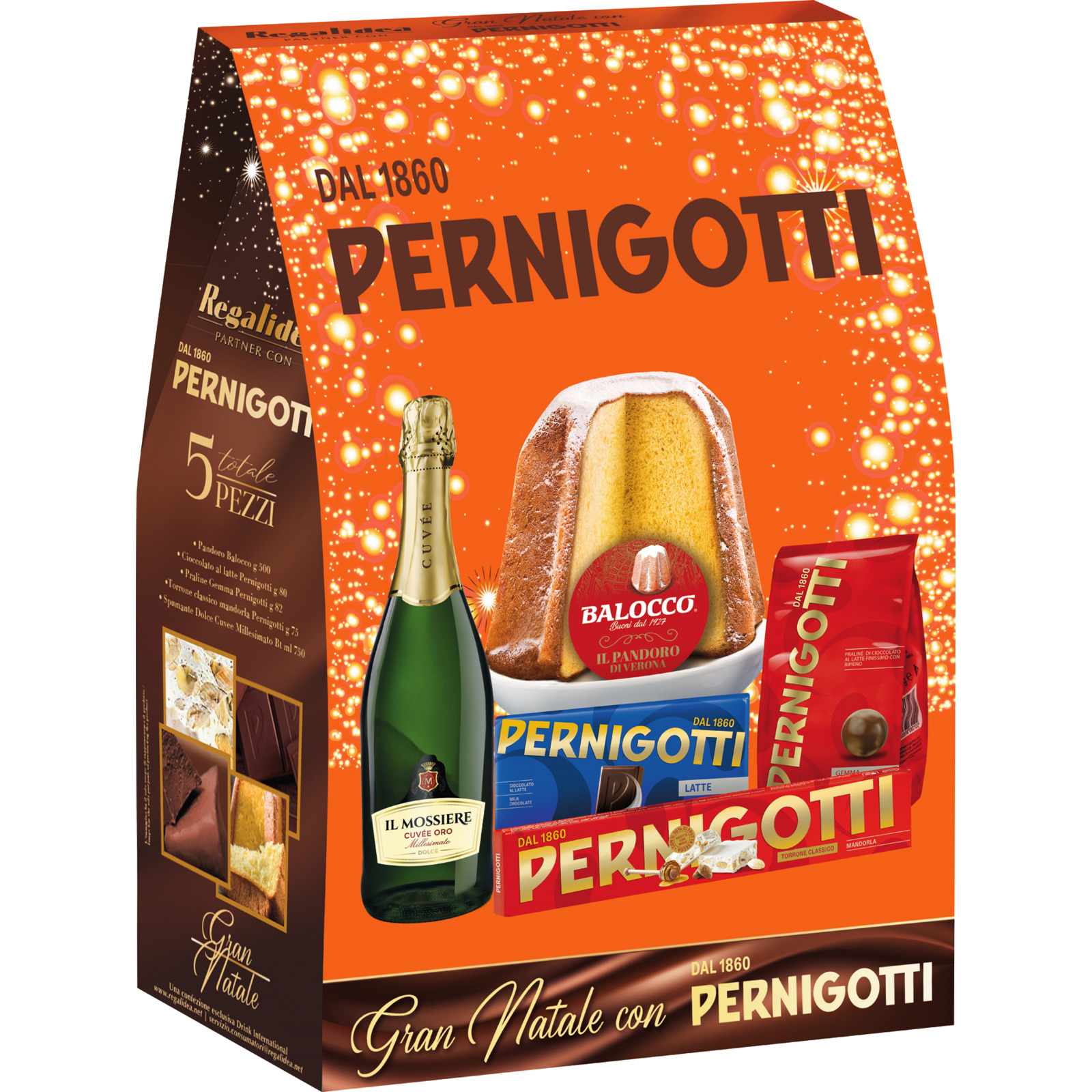 Geschenkkorb Gran Natale Pernigotti Pandoro 5-teilig