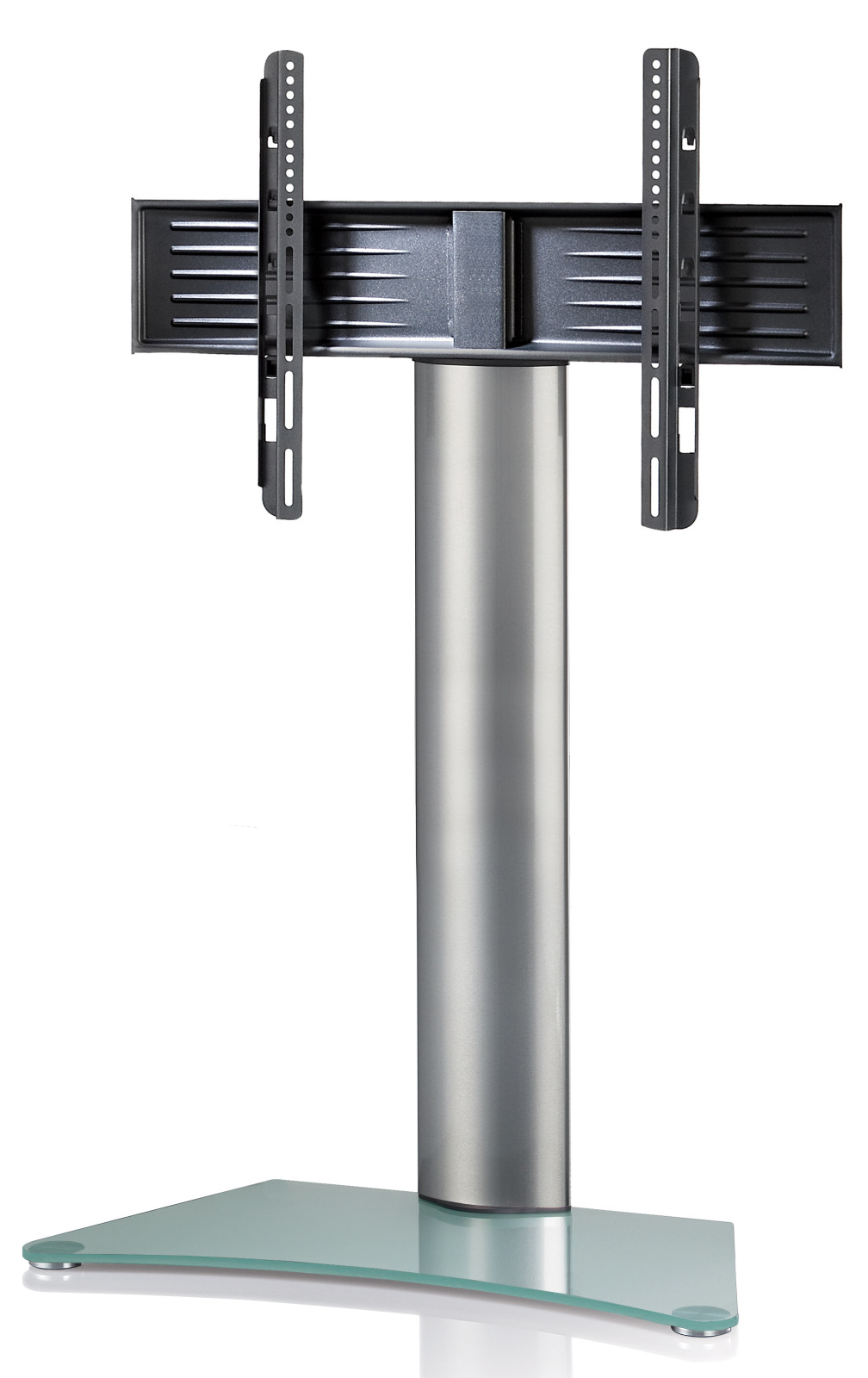 TV-Standfuß ZENTAL - silber - Mattglas