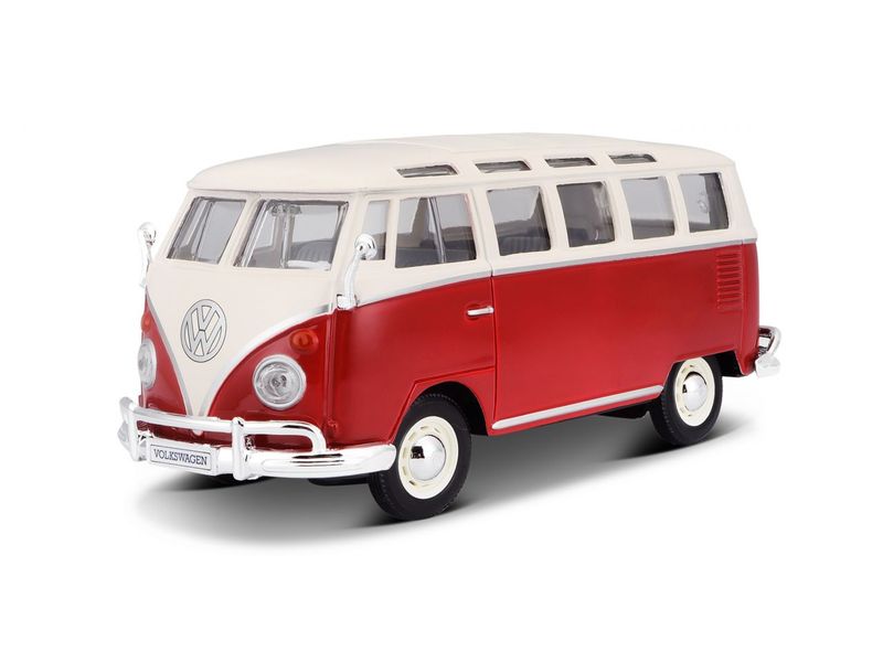Maisto Volkswagen Bulli T1 Van Samba 1:24, Rot Sammlermodell im Massstab 1:24