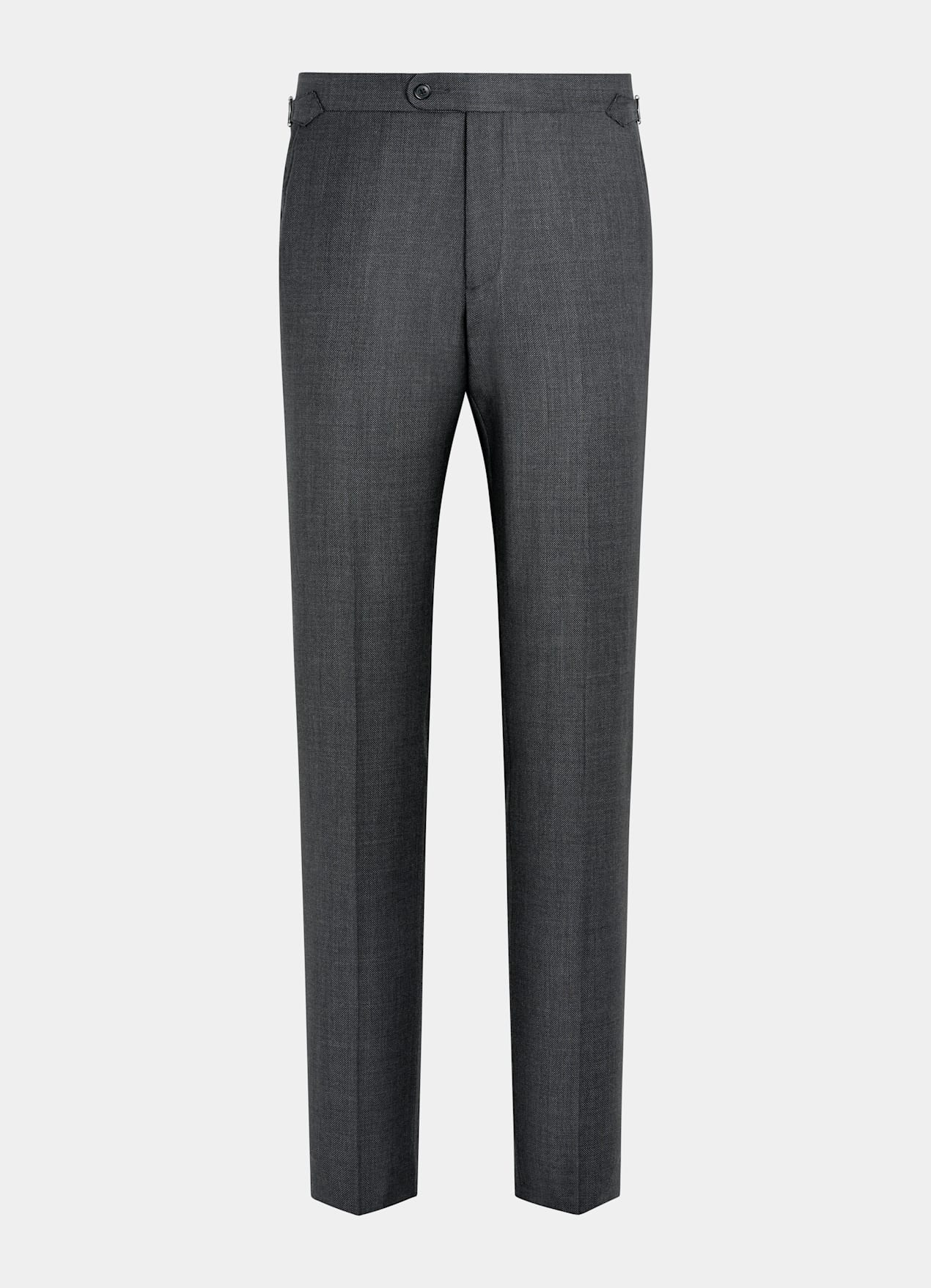 Pantalon de costume Slim Leg Straight gris foncé œil-de-perdrix