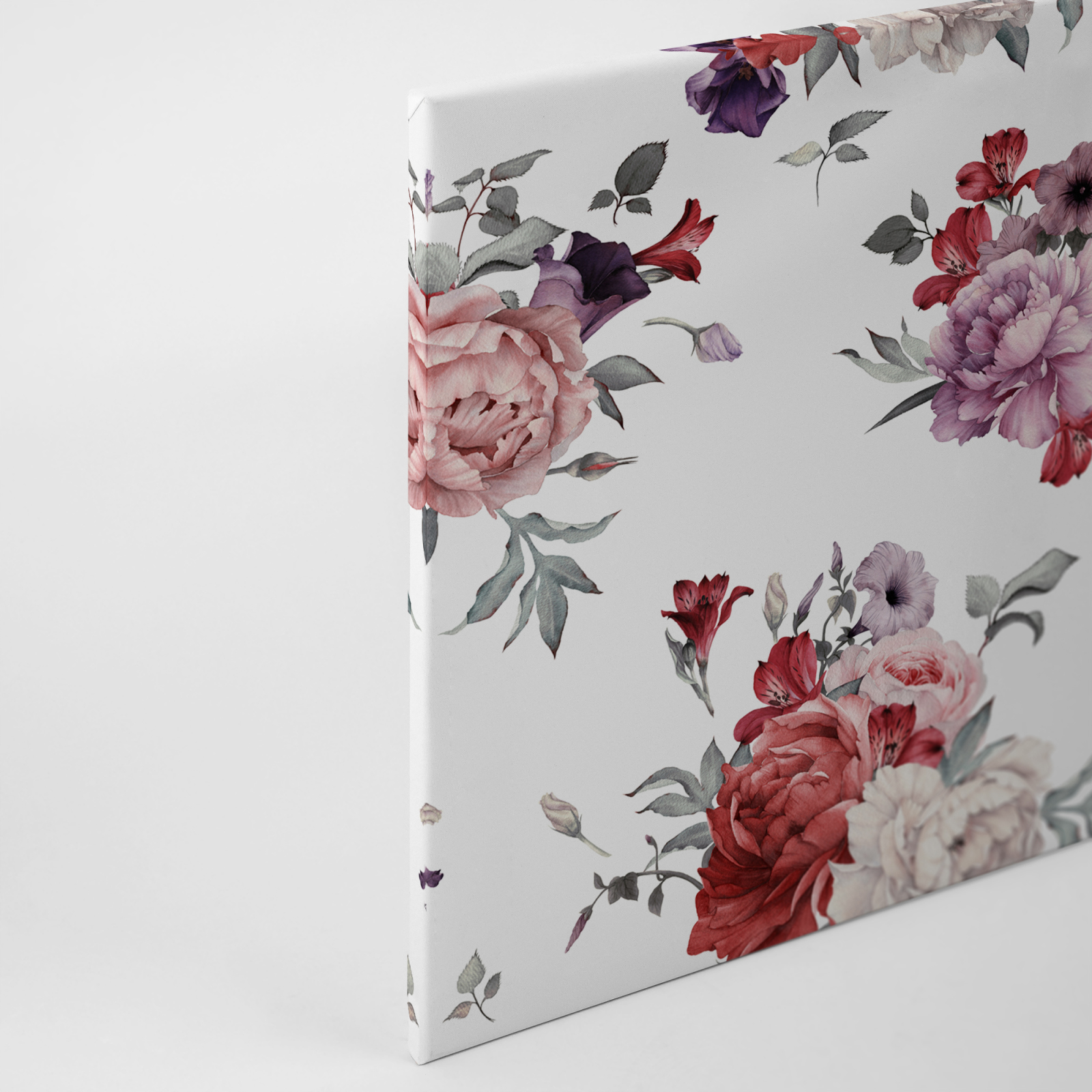 Leinwandbild BLUMEN - rosa-weiß-violett - 90x60 cm