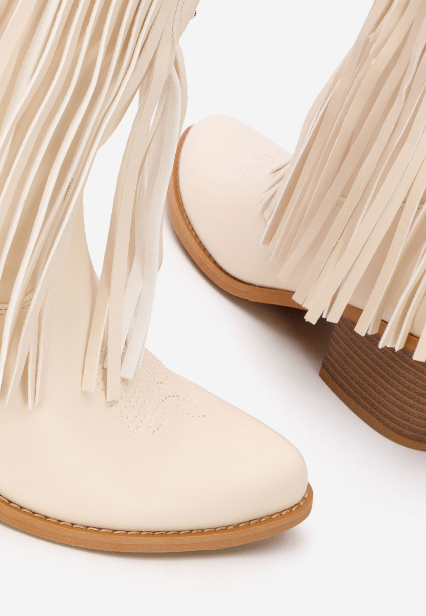 Bottes cowboy femme beige Giselia