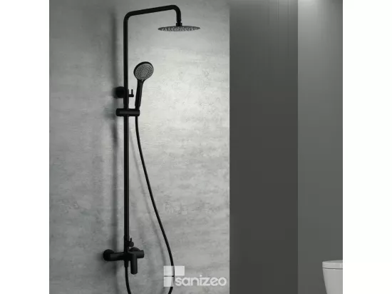 Colonne de Douche anti-calcaire Noir Mat IMEX URAL BDG040/NG