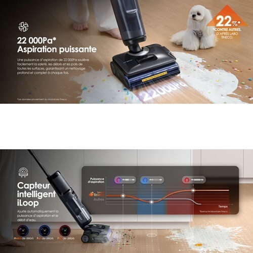 Aspirateur laveur Tineco Floor One S7 Stretch steam plus