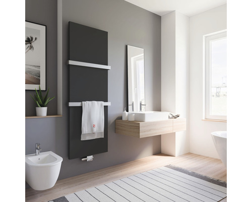 SCHULTE Designradiator New York 1800x608 mm parelzwart mat H032020 72 zonder handdoekhouder met middenaansluiting
