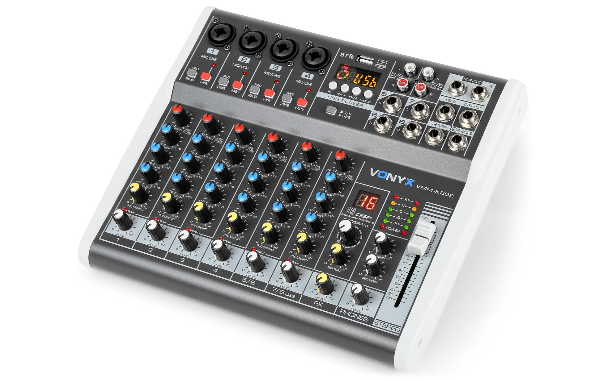 Mischpult VMM-K802<br>8-Kanal Mischpult mit DSP-Funktionen