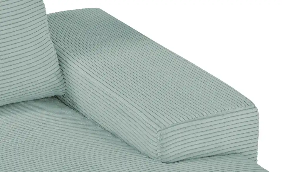 Ecksofa Rome Mintgrün rechts Cordstoff