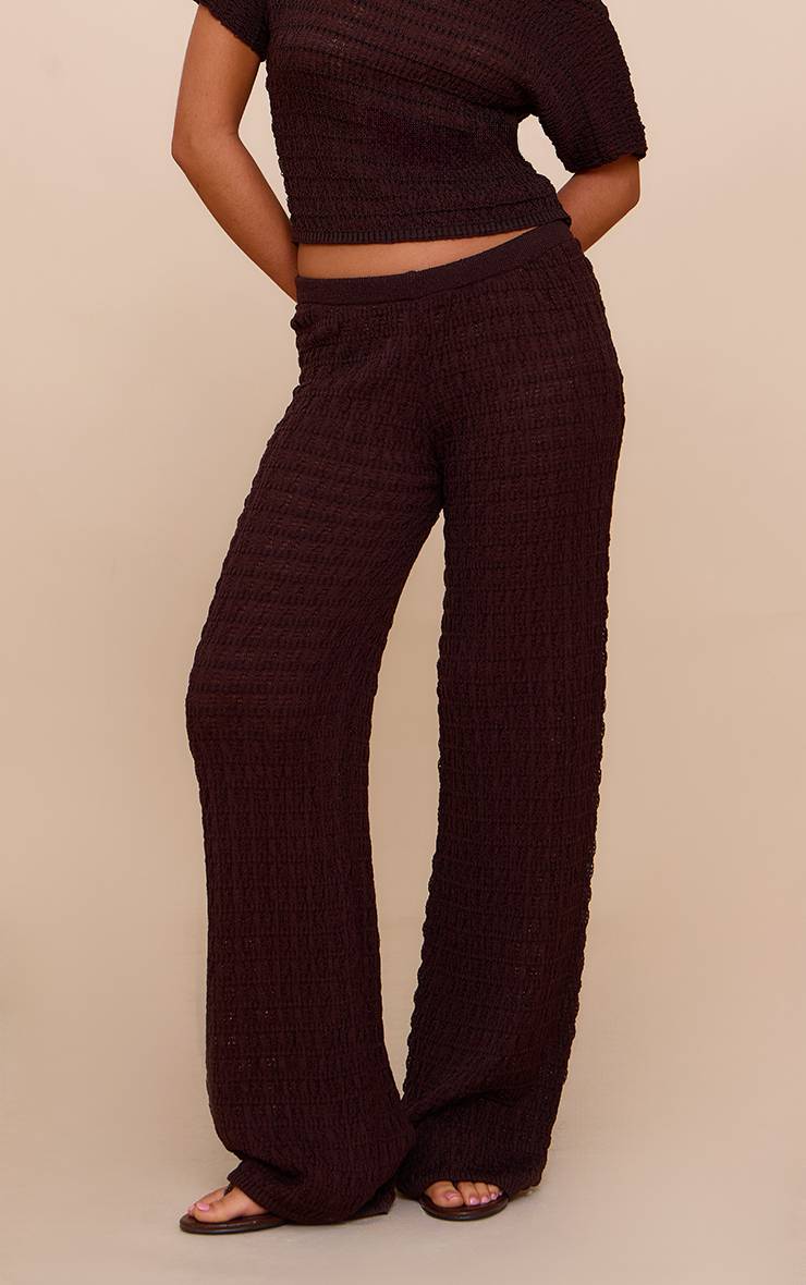 Chocolat Pantalon En Maille Texturée