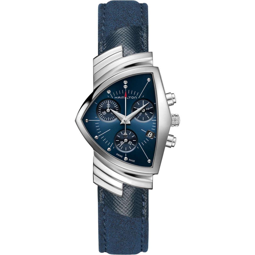 Hamilton Shaped Ventura Chrono Quartz Blue