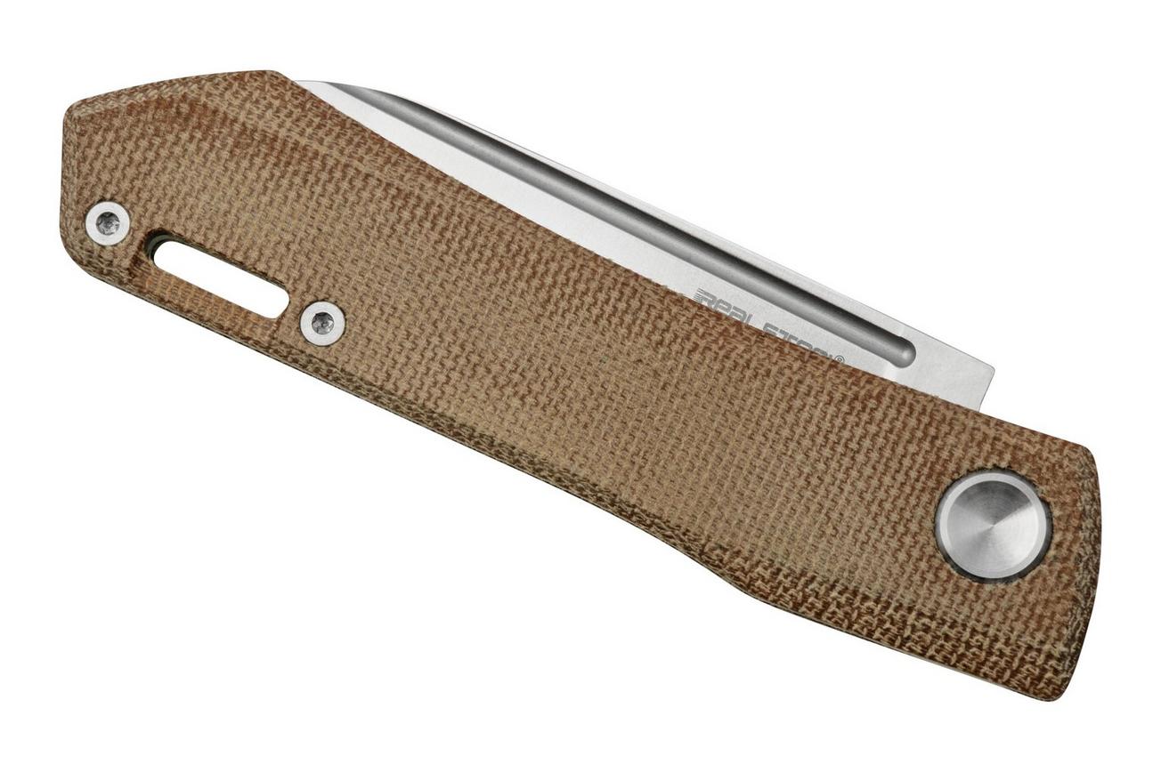 Real Steel Solis 7065NM, N690, Natural Micarta Knivesandtools Exclusive zakmes, Poltergeist design