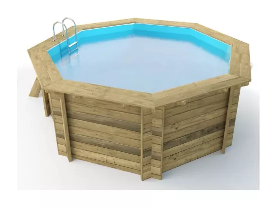 Piscine en bois 5,37x5,37 - H.1,31 m - avec filtration et coffre - BAS754OSP+SZA6 - ALTANKA
