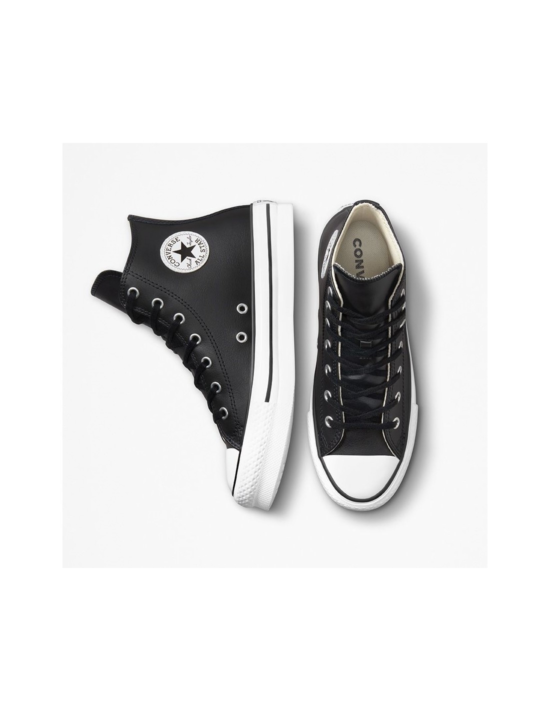 converse sneakers semi-compensées montantes femme ctas eva lift hi noir ivoir