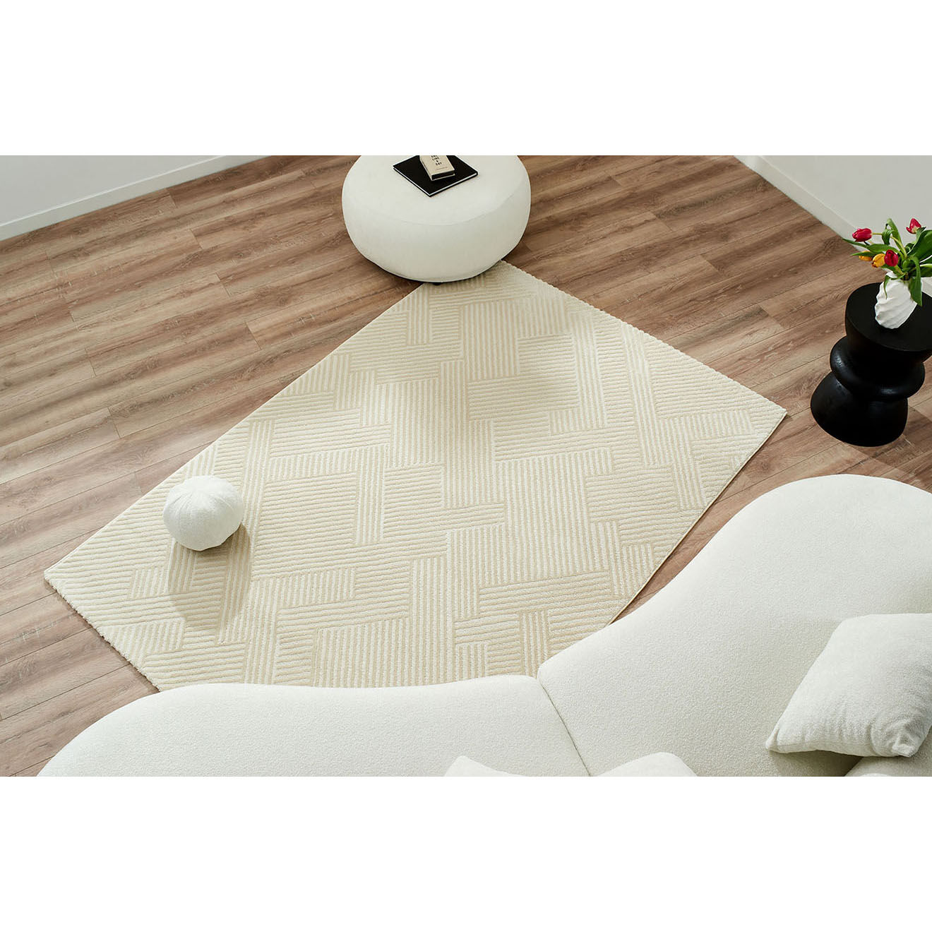Nazar Rugs Tapis Bianca 160 crème - 120x160 cm