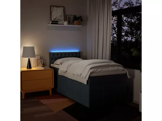 Sommier à lattes de lit avec matelas Bleu 90x190 cm Tissu