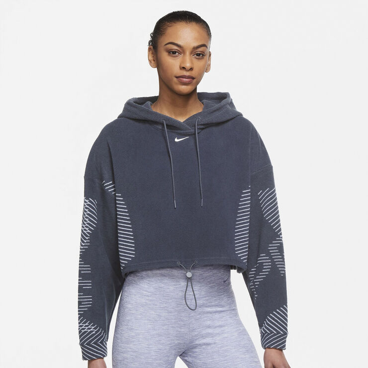 Nike Pro Therma Fit Adv Cropped Fleece Traeningshaettetroje Blå