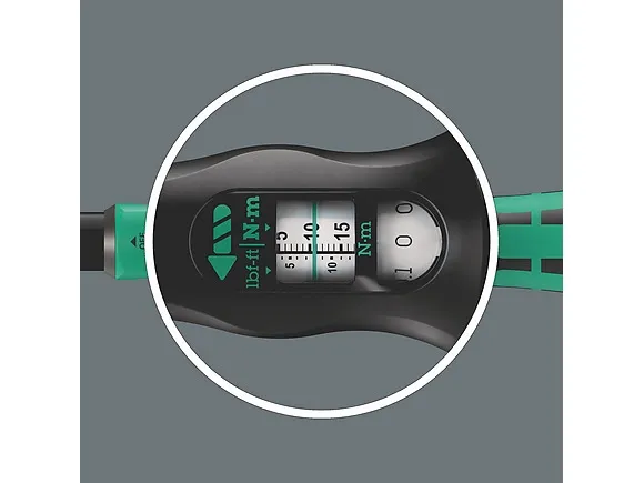 Wera 05075690001, Klik momentnøgle, Nm, Mekanisk, 2,5 - 25 Nm, Sort, Grøn, 330 mm