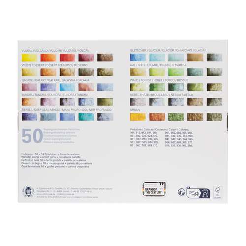 SCHMINCKE HORADAM® AQUARELL SUPER GRANULATION, 50er-Set Holzkasten