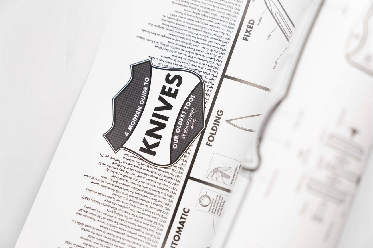 KNAFS Knife Chart: A Modern Guide to Knives Poster, opgerold