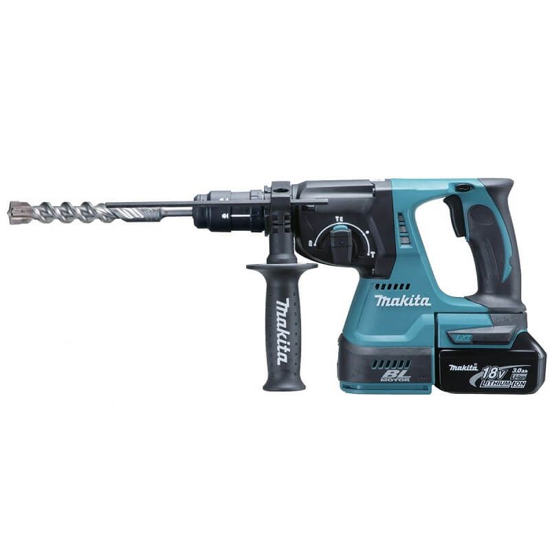Makita DHR243RMJV 18V accu SDS-plus combihamer set (2x 4.0Ah ) accu in Mbox incl. stofafzuigsysteem - koolborstelloos