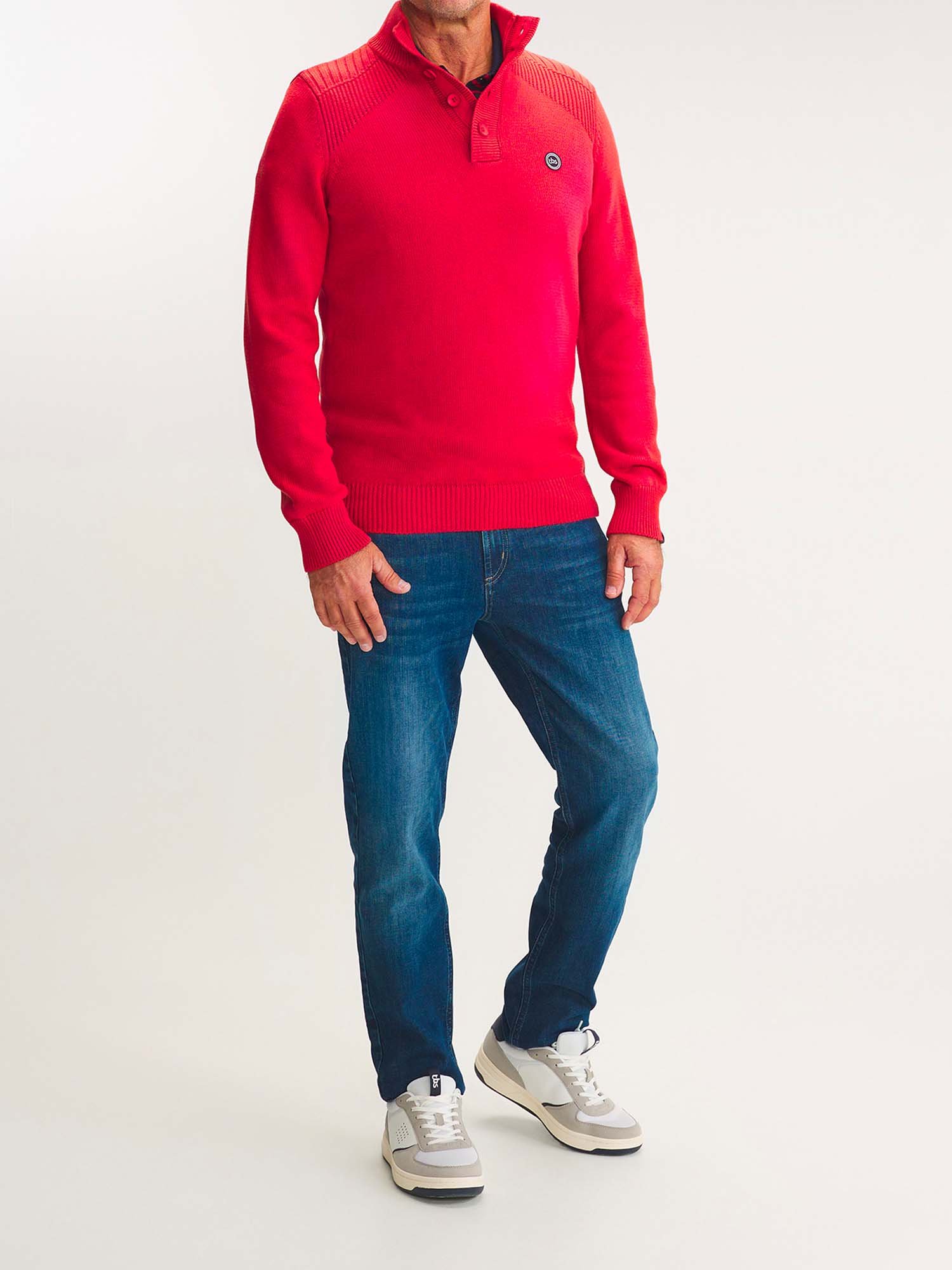 Pull Homme Col Camionneur Orange