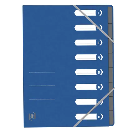 Oxford Ordnungsmappe TOP FILE+, A4, 8 Fächer, aus 390 g/m² karton,blau