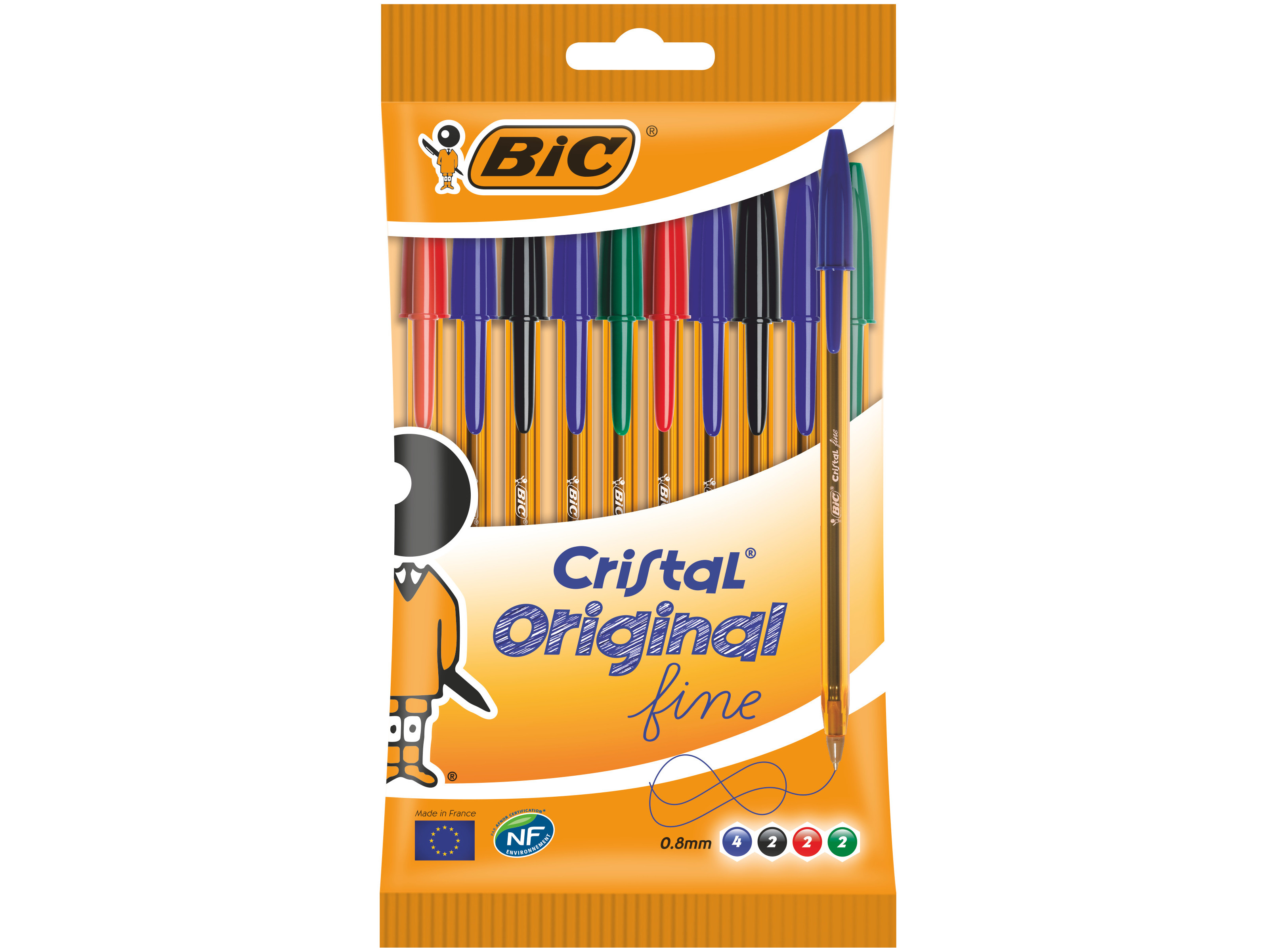 ESFEROGRÁFICA BIC CRISTAL FINE CORES SORTIDAS 10 UNIDADES