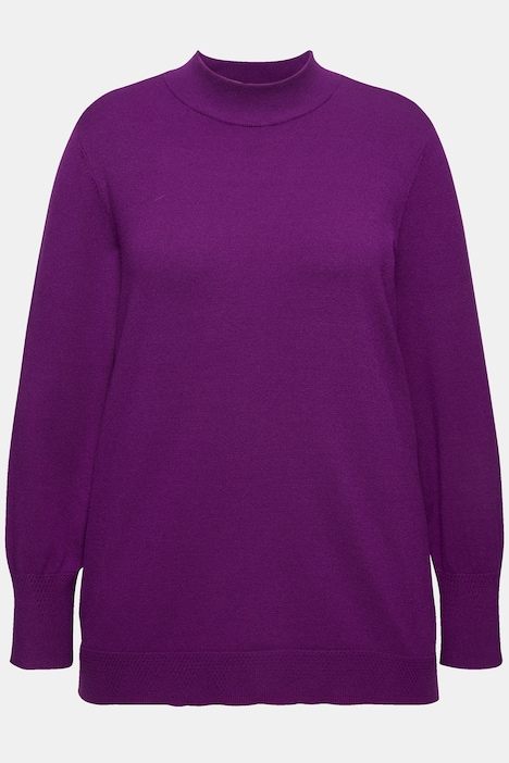 Pullover, Stehkragen, Langarm, Rippbündchen