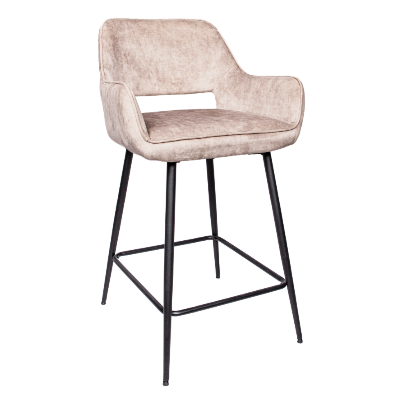 Barstoel Pim Velvet Beige M